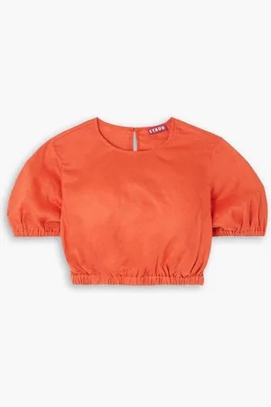 Staud Athena cropped linen top