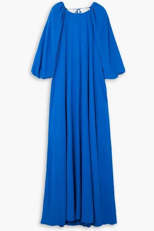Bernadette Frida tie-detailed open-back chiffon maxi dress - Blue