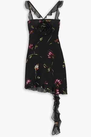 ROTATE Kinsi ruffled floral-print georgette mini dress