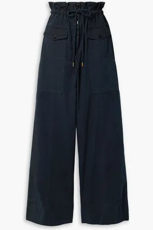ULLA JOHNSON Mattea cotton-canvas wide-leg pants - Blue