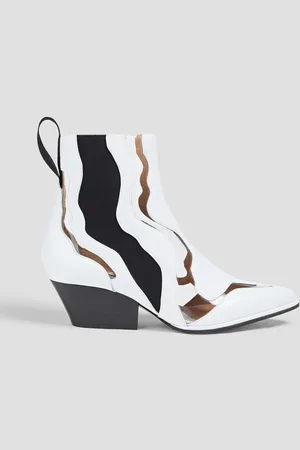 Sergio Rossi PVC-trimmed leather ankle boots