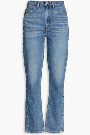 RE/DONE 70s studded high-rise straight-leg jeans - Blue