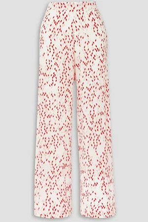 Evarae Aprilla printed silk crepe de chine wide-leg pants