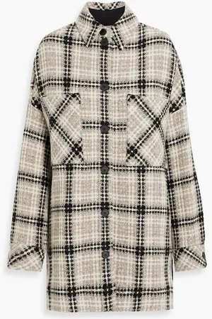 IRO Checked wool-blend tweed shirt jacket - Neutral