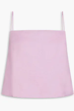 ONIA Cropped linen and Lyocell-blend top - Pink