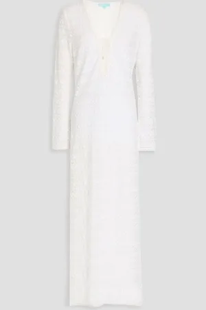 Melissa Odabash Maddison lace-up crocheted midi dress