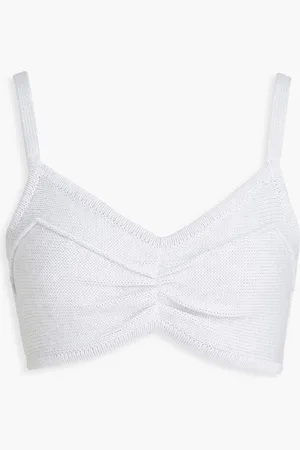 AUTUMN CASHMERE Ruched cotton bra top - Gray
