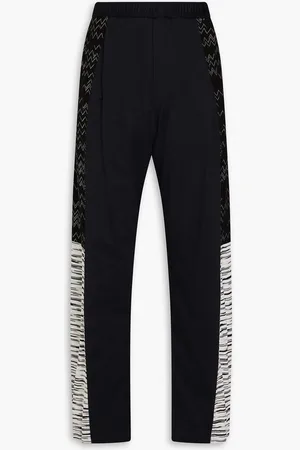 Missoni Crochet-knit paneled space-dyed jersey trousers