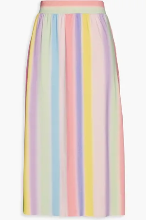 ONIA Metallic striped stretch-jersey midi skirt