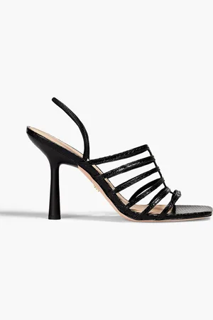 VERONICA BEARD Snake-effect leather slingback sandals