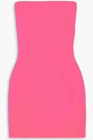 ALEX PERRY Strapless neon crepe mini dress - Pink