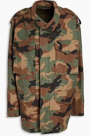 NILI LOTAN Jackie camouflage-print cotton-blend jacket - Green