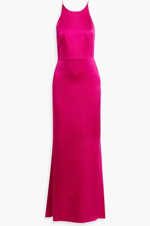 ALICE+OLIVIA Alice Olivia - Samia silk-blend satin gown - Purple