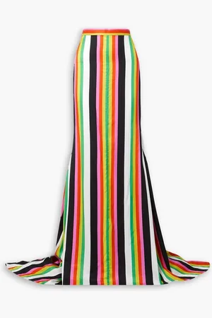Christopher John Rogers Striped crepe maxi skirt