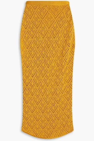 Savannah Morrow Crochet Pima cotton midi skirt - Yellow