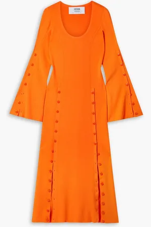 Christopher John Rogers Neon stretch-jersey midi dress