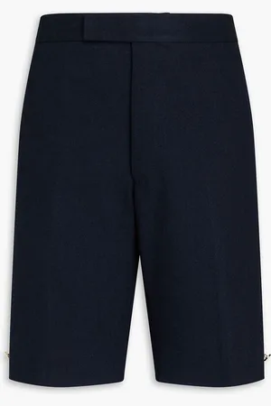 Thom Browne Striped cotton-blend bouclé shorts - Blue
