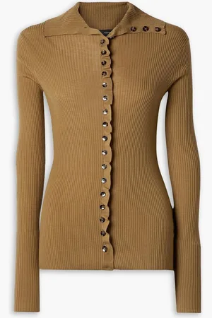 Proenza Schouler Ruffled merino wool cardigan - Brown