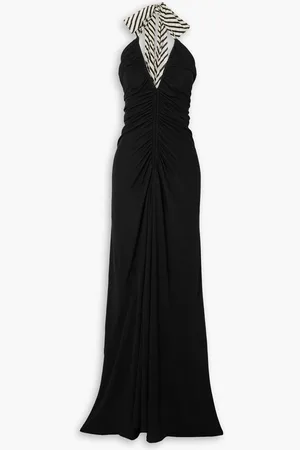 PETAR PETROV Syros striped silk-trimmed jersey halterneck maxi dress