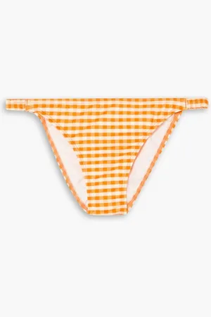 Peony Gingham mid-rise bikini briefs