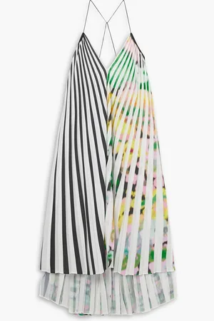 AZ FACTORY Lutz Huelle Circe pleated printed crepe de chine dress