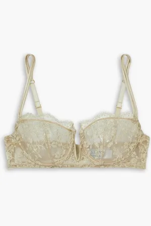 I.D. Sarrieri Grace metallic embroidered tulle underwired bra - Metallic