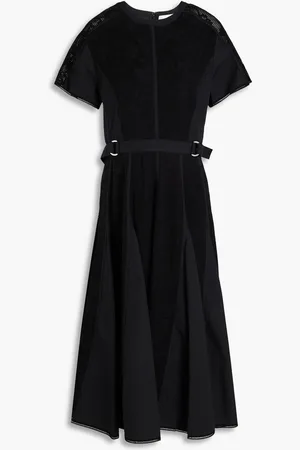 3.1 Phillip Lim Belted lace-paneled poplin midi dress