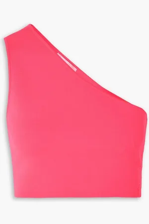 Victoria Beckham VB Body one-shoulder cropped stretch-knit top - Pink