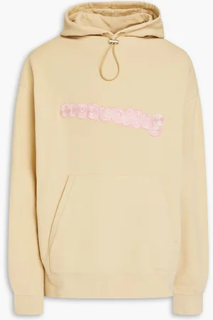 Jacquemus Spirale embroidered French cotton-terry hoodie - Neutral