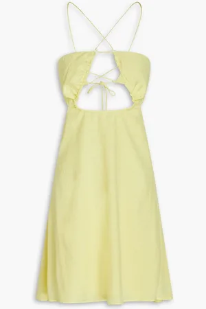 ROTATE Nanna cutout jacquard mini dress - Yellow