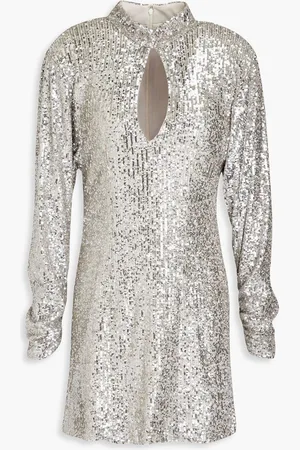 RONNY KOBO Lauper cutout sequined mesh mini dress - Metallic