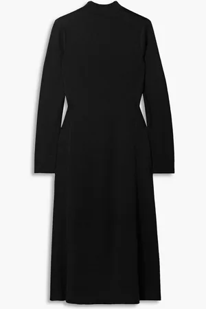 tibi Cutout cotton and modal-blend midi dress