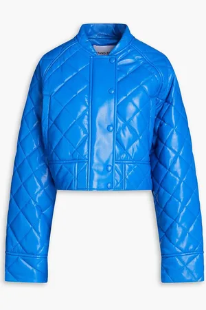 Stand Studio Ava cropped quilted faux leather jacket