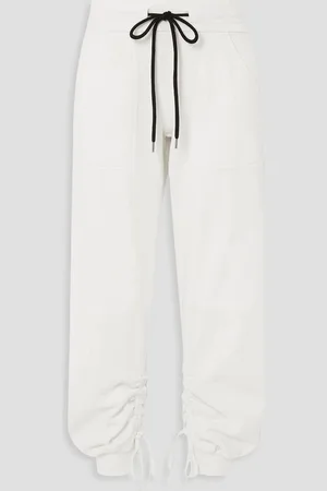 THE RANGE Ruched French cotton-terry track pants - White