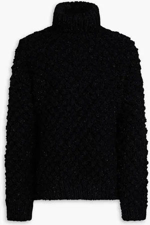 Dolce & Gabbana Metallic bouclé -knit turtleneck sweater