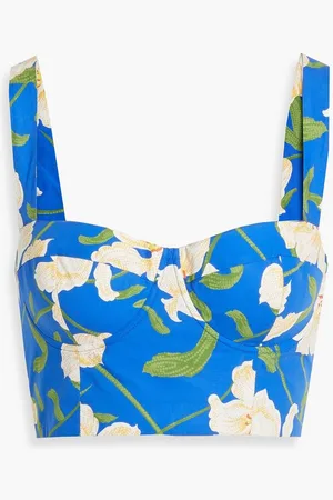 Cara Cara Claudine floral-print cotton-poplin bra top