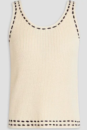 ZIMMERMANN Ribbed cotton top - White