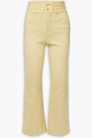 VERONICA BEARD Carson cropped high-rise flared jeans - Yellow