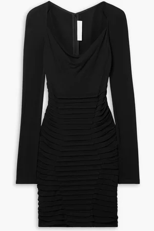 DION LEE Pintucked stretch-jersey mini dress