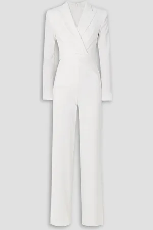 TALBOT RUNHOF Wrap-effect crepe jumpsuit
