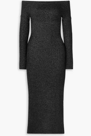 Khaite Marisole cutout metallic ribbed-knit midi dress