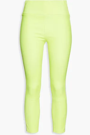 SPRWMN Cropped neon stretch-leather leggings - Yellow