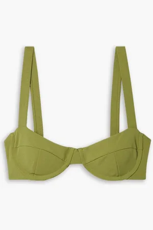 Haight Gaia stretch-crepe underwired bikini top - Green