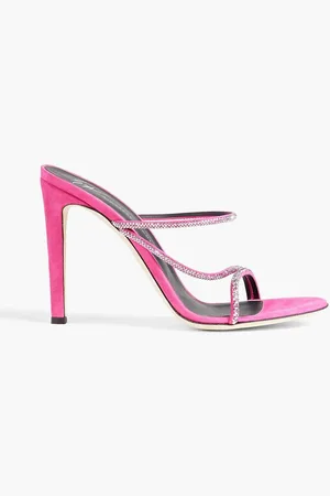 Giuseppe Zanotti Julianne crystal-embellished suede mules - Pink