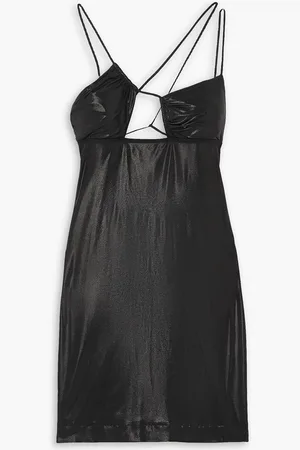 Nensi Dojaka Cutout metallic stretch-jersey mini dress