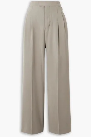 Ami Pleated crepe wide-leg pants - Neutral