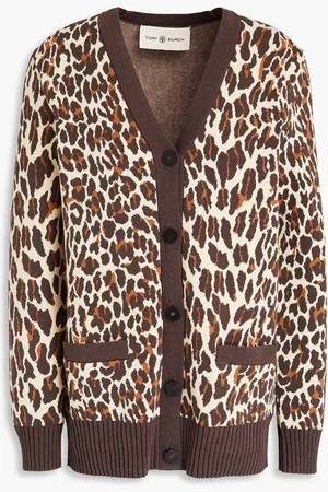 Tory Burch Leopard-print jacquard-knit cardigan