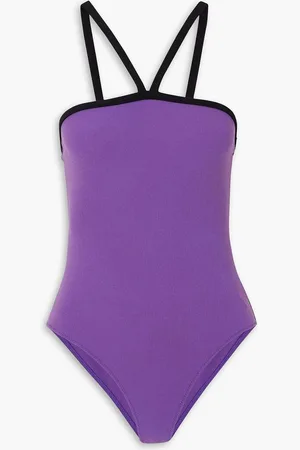 Lisa Marie Fernandez Two-tone crepe swimsuit