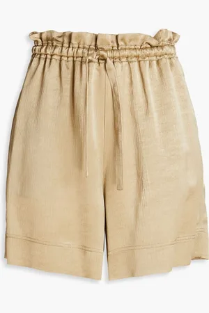 By Malene Birger Villarricn crushed satin-crepe shorts - Neutral