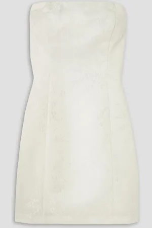 Reformation Gabby strapless satin-jacquard mini dress